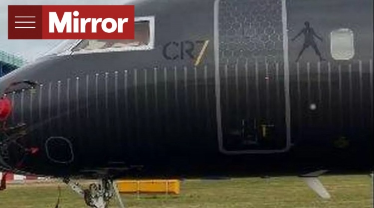 Siuuu!鏡報：本周五C羅價值6100萬鎊私人飛機現身曼徹斯特機場